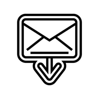 cerrado sobre mensaje cargando línea icono vector ilustración