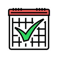 calendar check mark color icon vector illustration