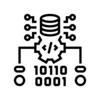 source code management line icon vector illustration