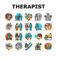 occupational therapist health icons set vector