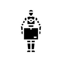 robot courier autonomous delivery glyph icon vector illustration