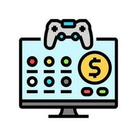 monetización juego desarrollo color icono vector ilustración