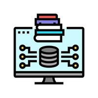 knowledge base online learning platform color icon vector illustration