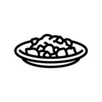 beef bourguignon french cuisine line icon vector illustration