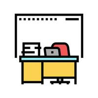 teacher desk primary school color icon vector illustration