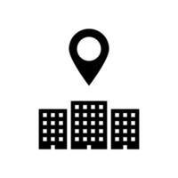 oficina mapa ubicación glifo icono vector ilustración