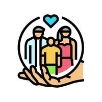 familia apoyo mental salud color icono vector ilustración