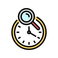 clock search magnifying glass color icon vector illustration