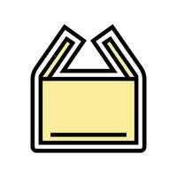 open box unpacking loading contents color icon vector illustration