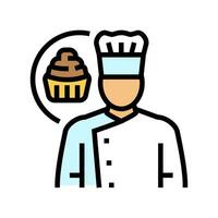 pastry chef restaurant color icon vector illustration