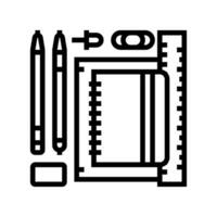 school supplies primary school line icon vector illustration