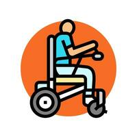 wheelchair mobility occupational therapist color icon vector illustration