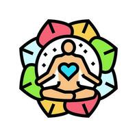 holistic healing mental health color icon vector illustration