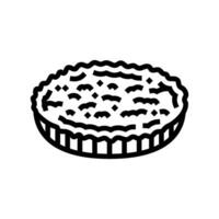 quiche lorraine french cuisine line icon vector illustration