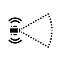lidar sensores autónomo entrega glifo icono vector ilustración