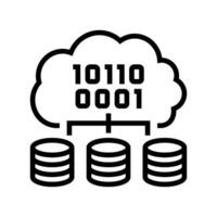 cloud computing software line icon vector illustration