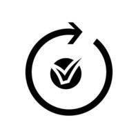 successful update mark glyph icon vector illustration