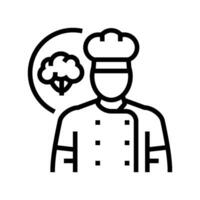 vegetarian chef restaurant line icon vector illustration