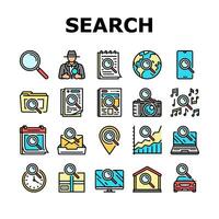 search web website internet icons set vector