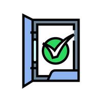 folder check mark color icon vector illustration