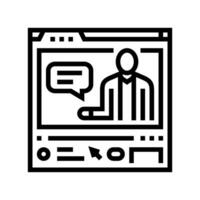 video lectures online learning platform line icon vector illustration