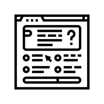 quiz tests online learning platform line icon vector illustration