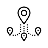 track airplane pointer place line icon vector illustration