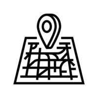 map pointer gps line icon vector illustration