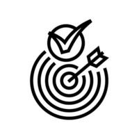 arrow target check mark line icon vector illustration