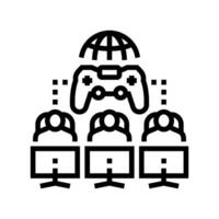 multiplayer games game development line icon vector illustration