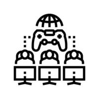 multiplayer games game development line icon vector illustration