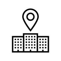 office map location line icon vector illustration
