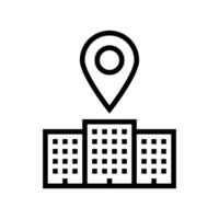 office map location line icon vector illustration