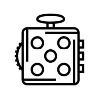 fidget cube toy line icon vector illustration