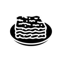 lasagna dish italian cuisine glyph icon vector illustration