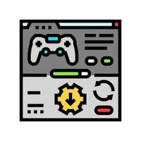 actualizaciones juego desarrollo color icono vector ilustración