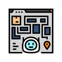 ai routing autonomous delivery color icon vector illustration