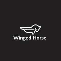vector con alas caballo logo diseño