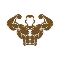 Bodybuilder logo icon vector