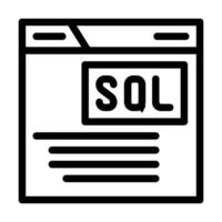 sql query database line icon vector illustration