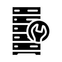 server maintenance database glyph icon vector illustration