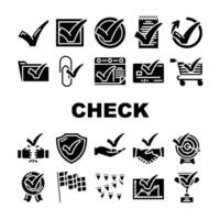 check mark yes correct icons set vector