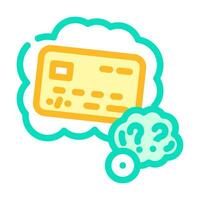 lost card bank payment color icon vector illustration