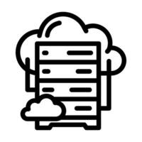 cloud database line icon vector illustration