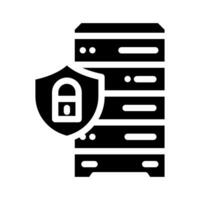 data access control database glyph icon vector illustration