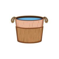 container wooden tub cartoon vector illustration