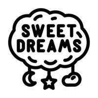 sweet dreams sleep night line icon vector illustration