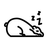 sleeping bear sleep night line icon vector illustration