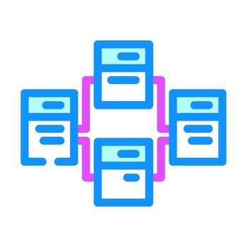 relational database color icon vector illustration