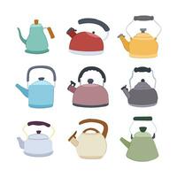 kettle set cartoon vector illustration